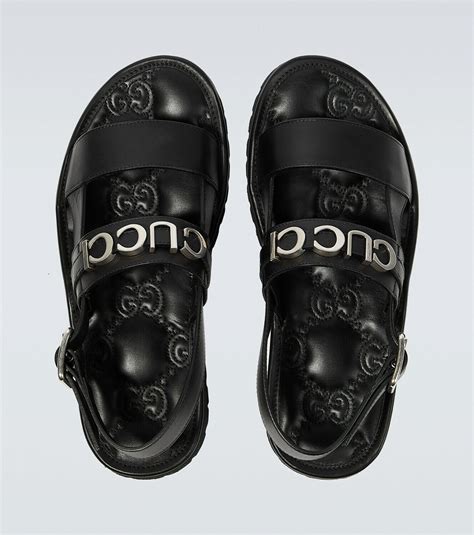 gucci logo sandals|gucci unisex sandals.